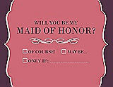 Front View Thumbnail - Papaya & Italian Plum Will You Be My Maid of Honor Card - Checkbox