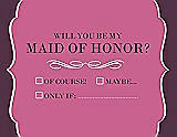 Front View Thumbnail - Pretty In Pink & Italian Plum Will You Be My Maid of Honor Card - Checkbox