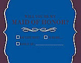 Front View Thumbnail - Royal Blue & Italian Plum Will You Be My Maid of Honor Card - Checkbox