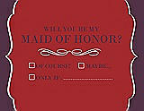 Front View Thumbnail - Ribbon Red & Italian Plum Will You Be My Maid of Honor Card - Checkbox