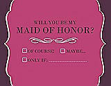 Front View Thumbnail - Strawberry & Italian Plum Will You Be My Maid of Honor Card - Checkbox