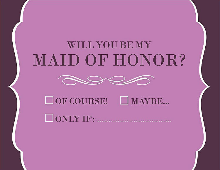 Front View - Tulip & Italian Plum Will You Be My Maid of Honor Card - Checkbox