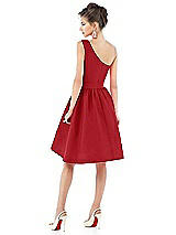 Alt View 2 Thumbnail - Garnet One Shoulder Cocktail Dress with Pockets