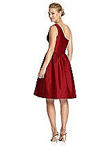 Rear View Thumbnail - Garnet One Shoulder Cocktail Dress with Pockets