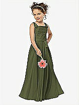 Front View Thumbnail - Olive Green Flower Girl Style FL4033