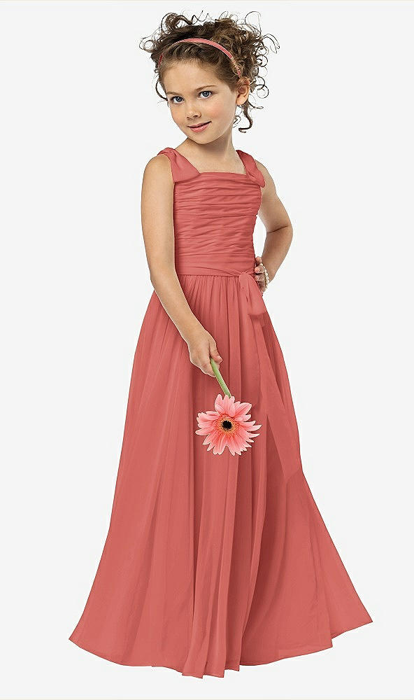 Front View - Coral Pink Flower Girl Style FL4033