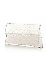 Front View Thumbnail - Ivory Quilted Envelope Clutch with Tassel Detail