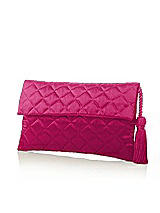 Front View Thumbnail - Tutti Frutti Quilted Envelope Clutch with Tassel Detail