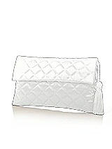 Front View Thumbnail - White Quilted Envelope Clutch with Tassel Detail