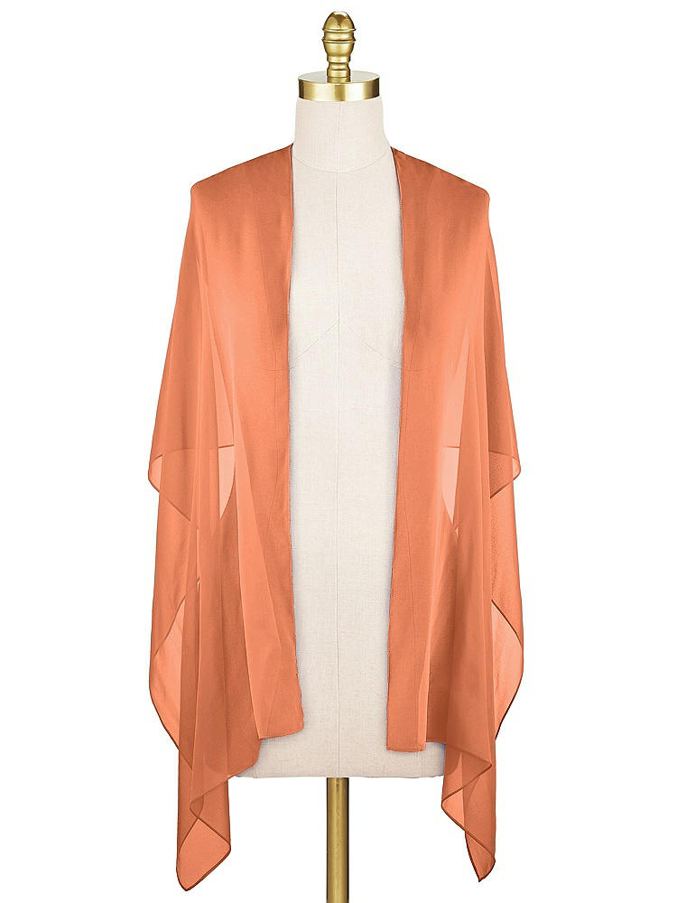 Front View - Sweet Melon Lux Chiffon Stole