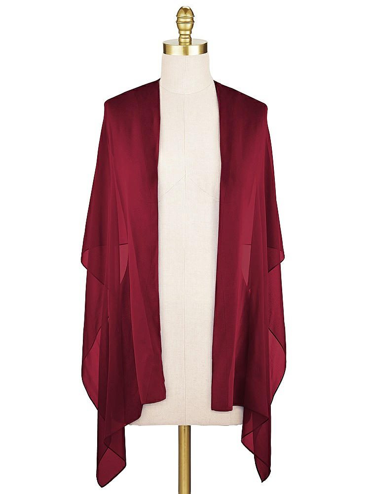 Front View - Burgundy Lux Chiffon Stole