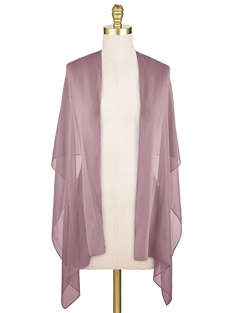 Front View - Dusty Rose Lux Chiffon Stole