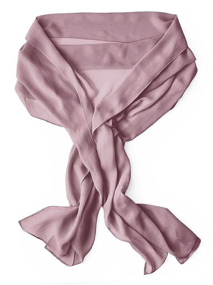 Back View - Dusty Rose Lux Chiffon Stole
