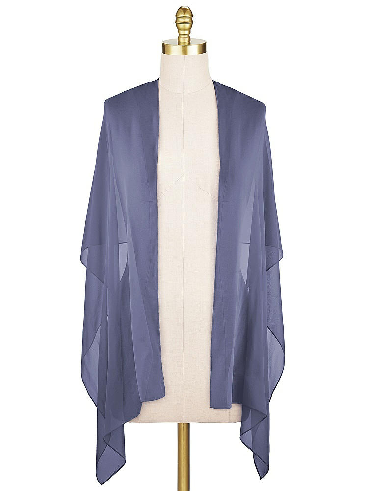Front View - French Blue Lux Chiffon Stole