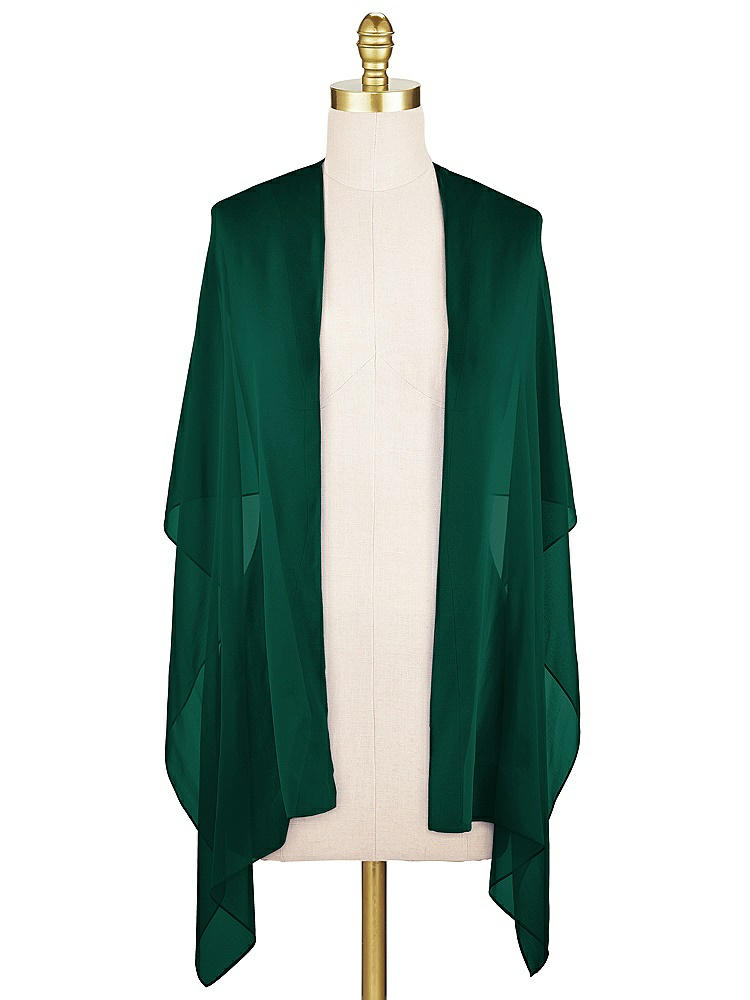 Front View - Hunter Green Lux Chiffon Stole