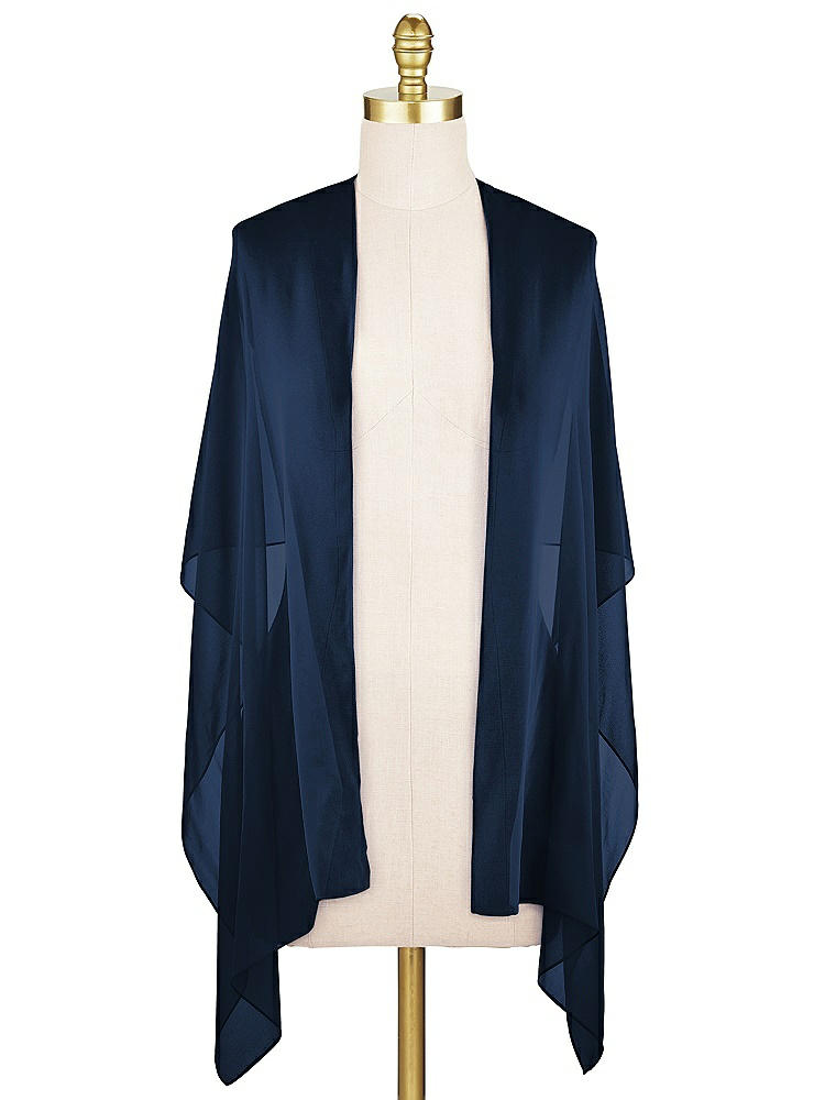Front View - Midnight Navy Lux Chiffon Stole