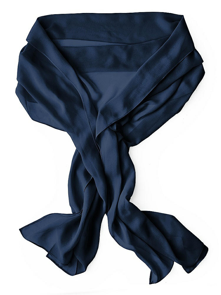 Back View - Midnight Navy Lux Chiffon Stole