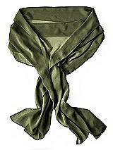 Rear View Thumbnail - Olive Green Lux Chiffon Stole