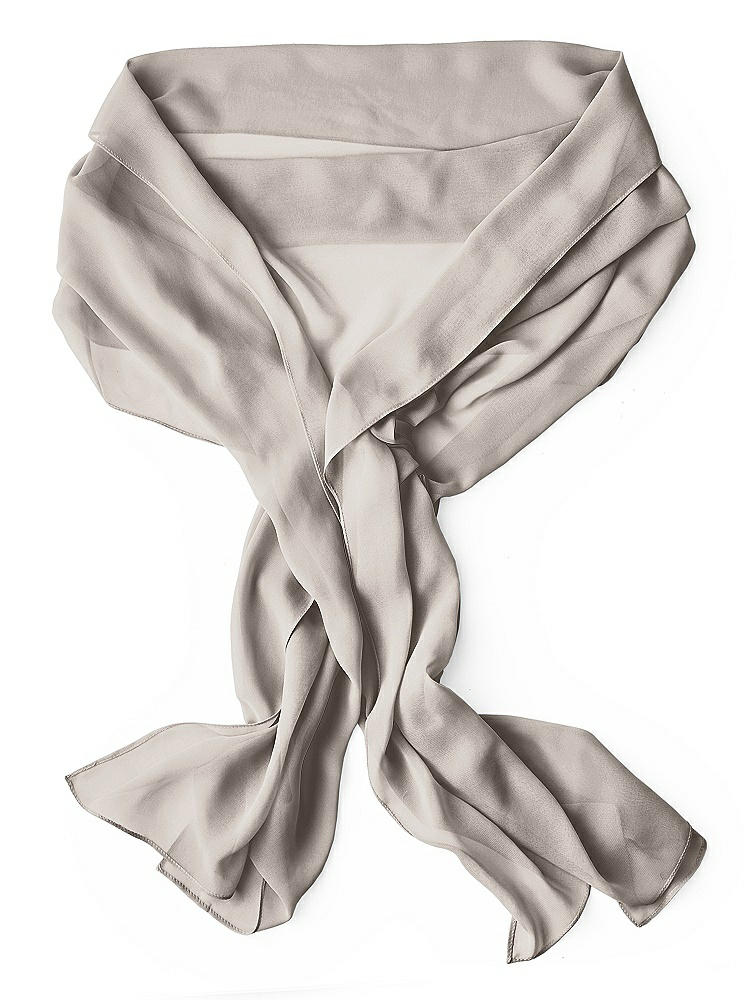 Back View - Taupe Lux Chiffon Stole