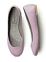 Front View Thumbnail - Suede Rose Simple Satin Ballet Wedding Flats