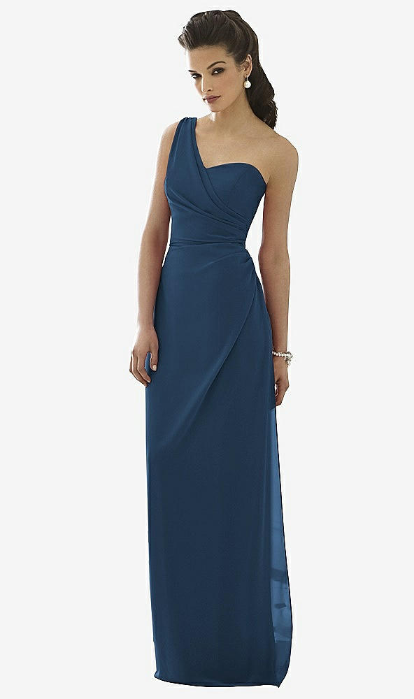 Front View - Sofia Blue After Six Bridesmaid Dress 6646