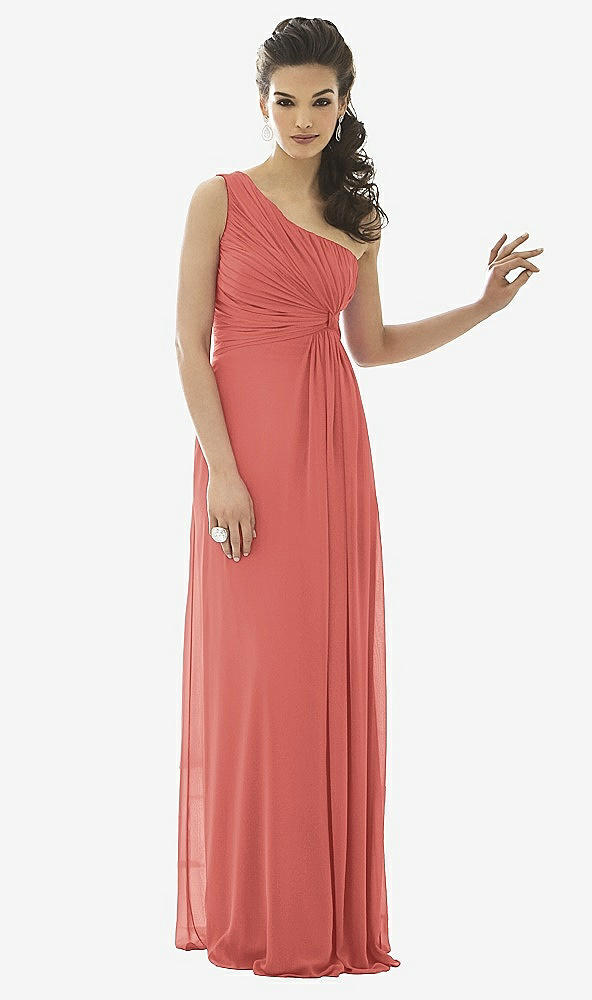 Front View - Coral Pink After Six Bridesmaid Dress 6651