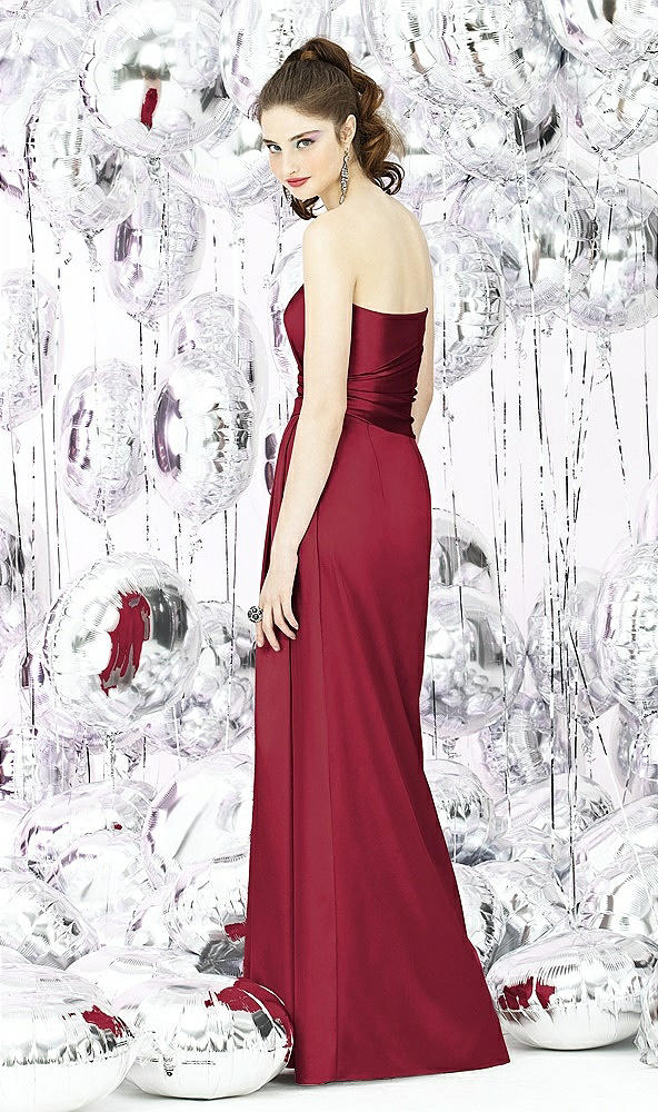 Back View - Burgundy Social Bridesmaids Style 8121