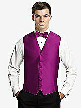 Front View Thumbnail - Persian Plum Yarn-Dyed 6 Button Tuxedo Vest by After Six