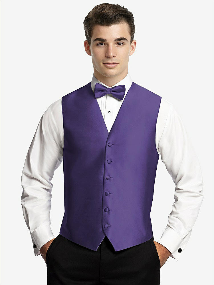Front View - Regalia - PANTONE Ultra Violet Yarn-Dyed 6 Button Tuxedo Vest by After Six