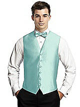 Rear View Thumbnail - Seaside Yarn-Dyed 6 Button Tuxedo Vest by After Six