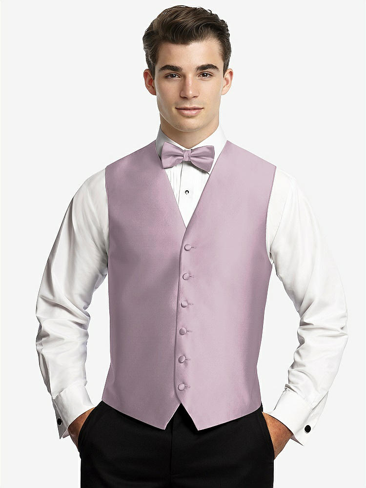 Front View - Suede Rose Yarn-Dyed 6 Button Tuxedo Vest by After Six