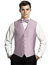 Rear View Thumbnail - Suede Rose Yarn-Dyed 6 Button Tuxedo Vest by After Six