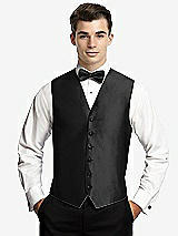Front View Thumbnail - Black Yarn-Dyed 6 Button Tuxedo Vest by After Six