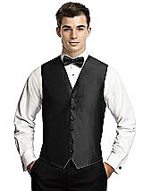 Rear View Thumbnail - Black Yarn-Dyed 6 Button Tuxedo Vest by After Six