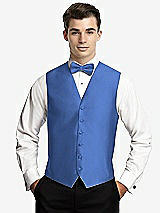 Front View Thumbnail - Cornflower Yarn-Dyed 6 Button Tuxedo Vest by After Six
