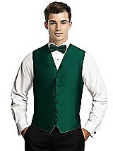 Rear View Thumbnail - Hunter Green Yarn-Dyed 6 Button Tuxedo Vest by After Six