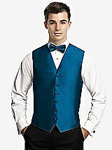 Front View Thumbnail - Ocean Blue Yarn-Dyed 6 Button Tuxedo Vest by After Six