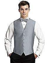 Rear View Thumbnail - Platinum Yarn-Dyed 6 Button Tuxedo Vest by After Six