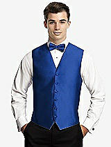Front View Thumbnail - Sapphire Yarn-Dyed 6 Button Tuxedo Vest by After Six