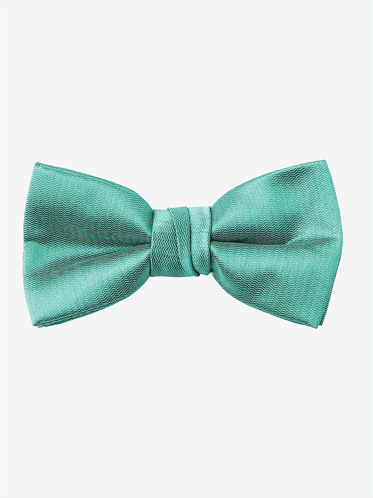 Front View - Pantone Turquoise Yarn-Dyed Boy's Bow Tie by After Six