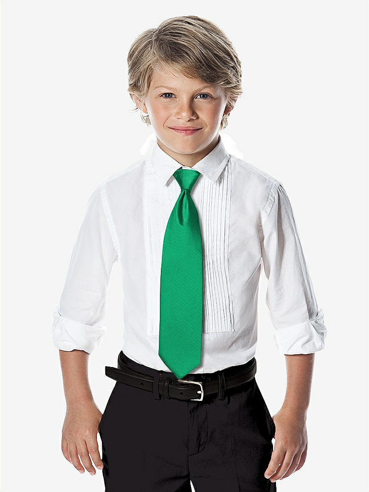 Front View - Pantone Emerald Yarn-Dyed Boy's Slider Tie by After Six