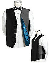 Rear View Thumbnail - Black & Ocean Blue Reversible Tuxedo Vests by After Six