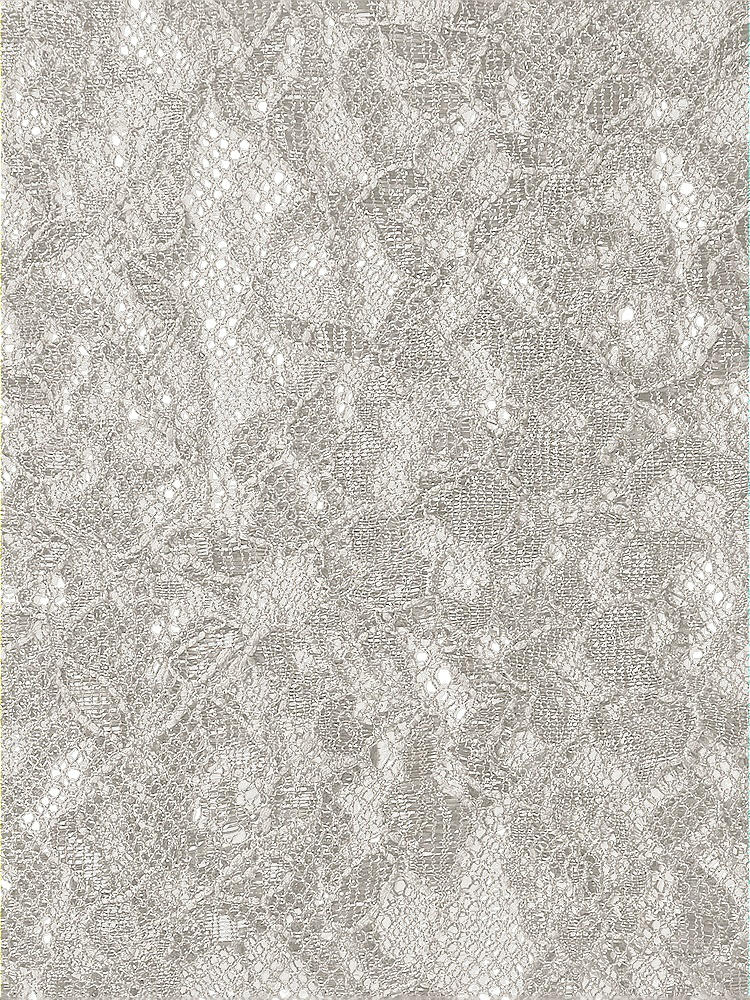 Front View - Oyster Rococo Metallic Lace Fabric by the yard