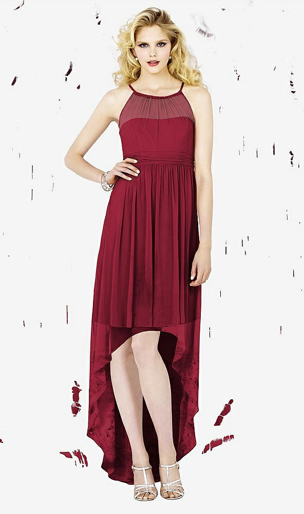 Front View - Burgundy Social Bridesmaids Style 8125