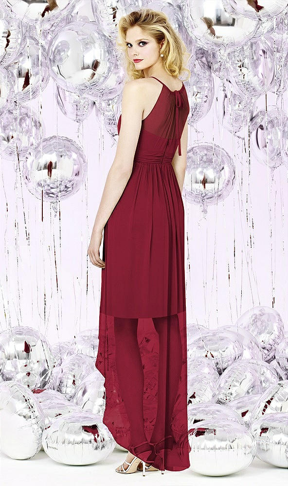 Back View - Burgundy Social Bridesmaids Style 8125