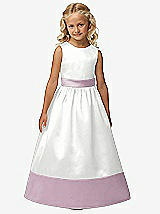 Front View Thumbnail - White & Suede Rose Flower Girl Style FL4034