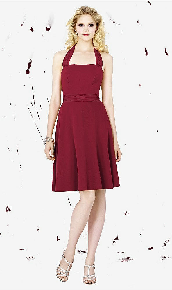 Front View - Burgundy Social Bridesmaids Style 8126