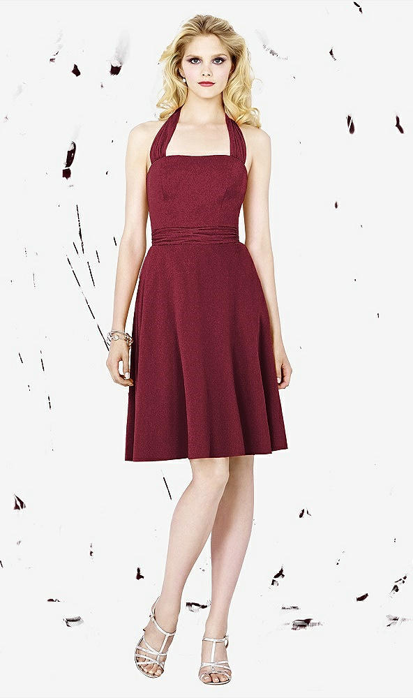 Front View - Burgundy Gold Social Bridesmaids Style 8126
