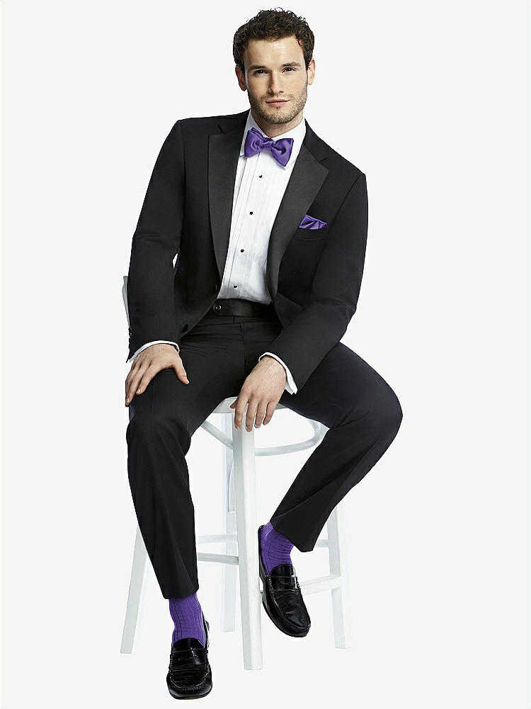 Front View - Regalia - PANTONE Ultra Violet Men's Socks in Wedding Colors by After Six