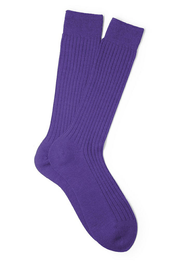 Back View - Regalia - PANTONE Ultra Violet Men's Socks in Wedding Colors by After Six
